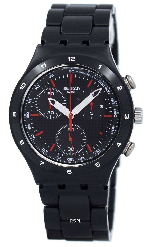 Swatch Irony negro revestido reloj Unisex de cuarzo Chorongraph YCB4019AG