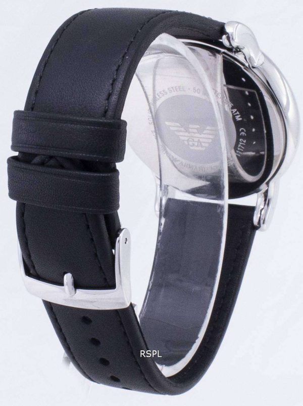 Emporio Armani Classic esfera negra cuero negro AR1692 reloj de hombres