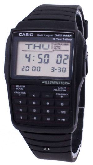 Reloj Digital Casio Data Bank 5 alarma multi-lingüe DBC-32-1ADF DBC-32-1A de los hombres