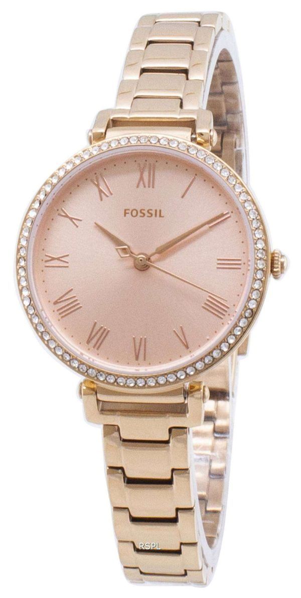 Fósiles Kinsey ES4447 diamante Acentos cuarzo reloj de mujer