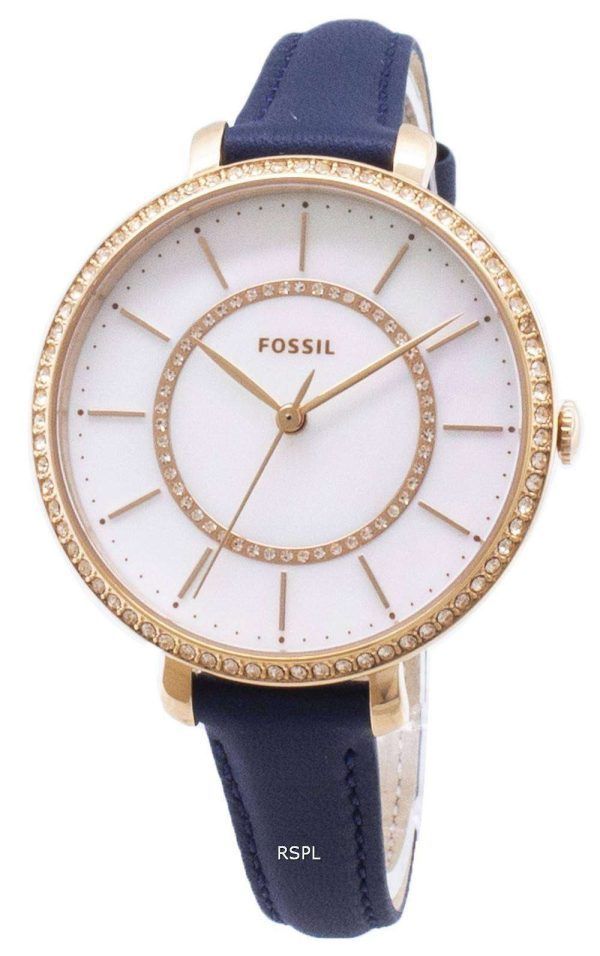 Fósiles Jocelyn ES4456 diamante Acentos cuarzo reloj de mujer