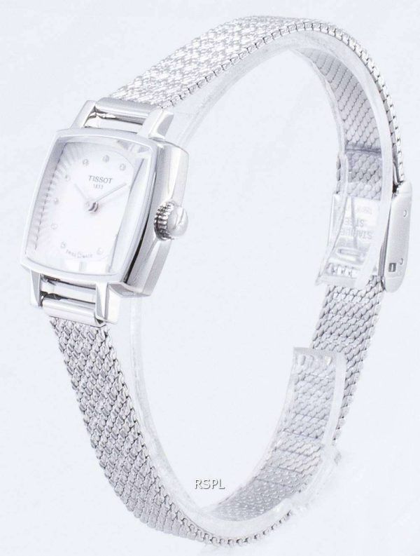 Tissot T-Lady Lovely Square T 058.109.11.036.00 T0581091103600 Diamond Acentos cuarzo reloj de mujer