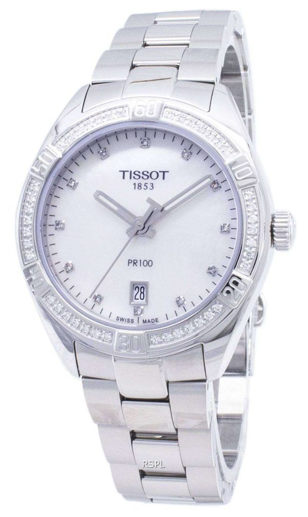 Tissot T-Classic PR 100 Lady Sport T 101.910.61.116.00 T1019106111600 Diamond Acentos cuarzo reloj de mujer