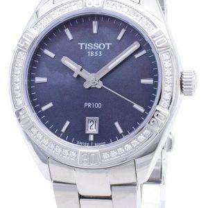 Tissot T-Classic PR 100 Lady Sport T 101.910.61.121.00 T1019106112100 Diamond Acentos cuarzo reloj de mujer