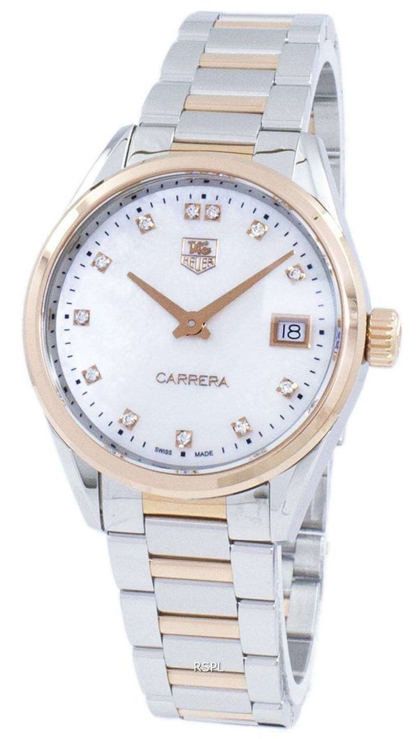 Acentos de diamante de cuarzo Tag Heuer Carrera WAR1352. BD0779 reloj de mujer