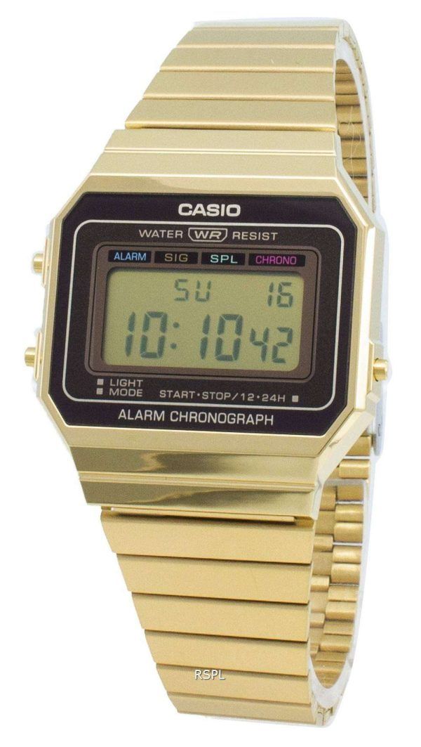 Casio Youth Vintage A700WG-9A Reloj cronógrafo de cuarzo con alarma para hombre