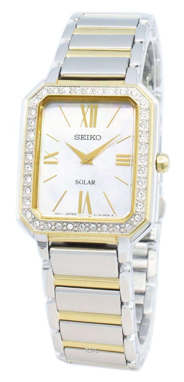 Seiko Conceptual SUP428P SUP428P1 SUP428 Diamond Acentos Solar Reloj para mujer