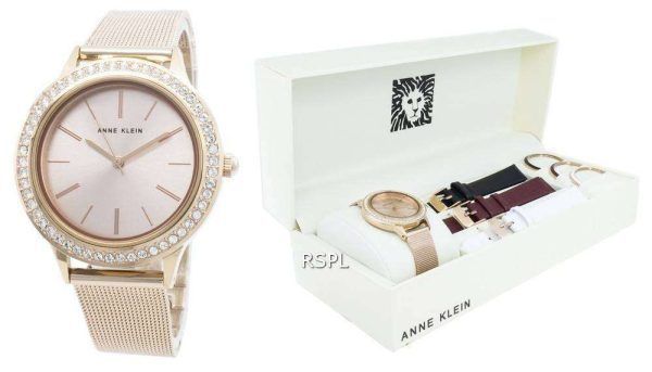 Anne Klein 3418RGST Reloj de cuarzo con detalles de diamantes para mujer