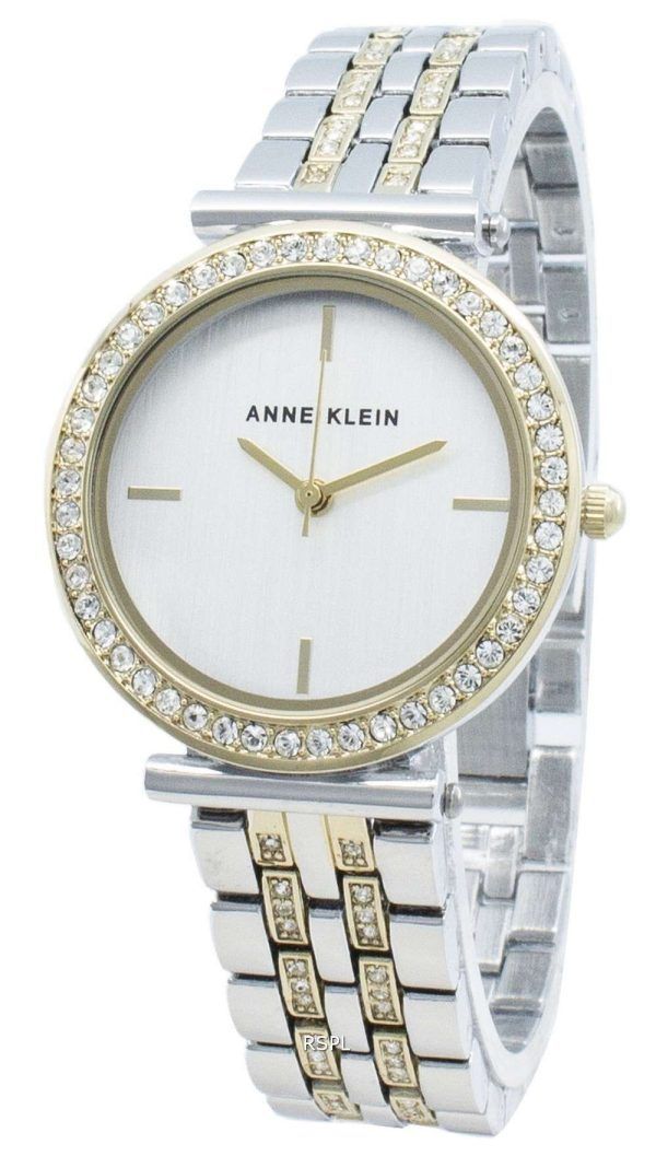 Anne Klein AK-3409SVTT Reloj de cuarzo con detalles de diamantes para mujer