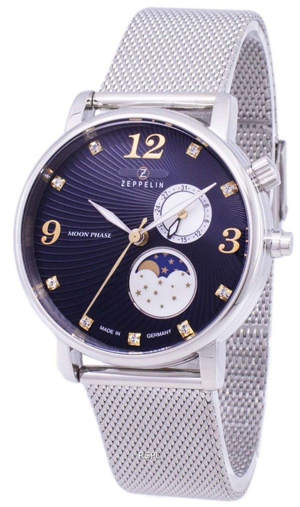 Reloj Zeppelin Series Luna Moon Phase Germany Made 7637M-3 7637M3 para mujer