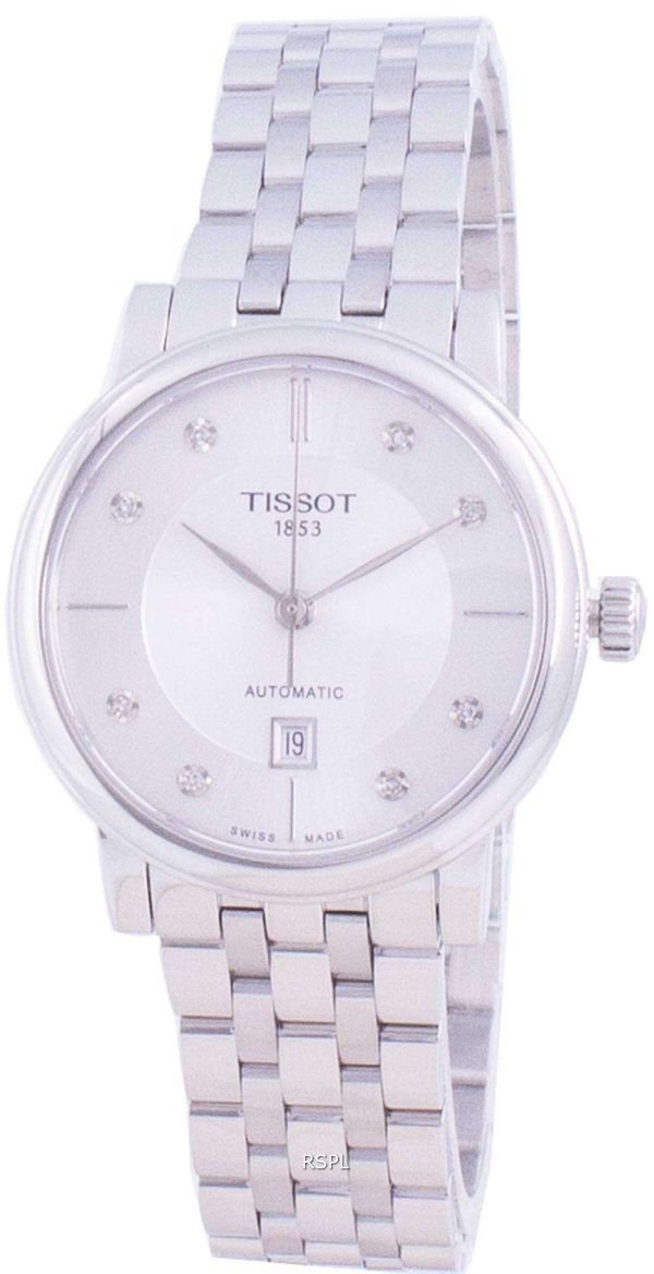 Tissot T-Classic Carson T122.207.11.036.00 T1222071103600 Reloj automático para mujer con detalles de diamantes