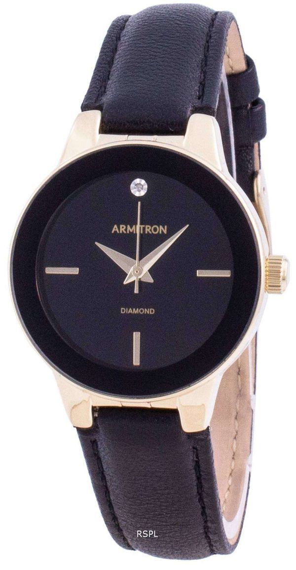 Armitron 755410BKGPBK Reloj de mujer con detalles de diamantes de cuarzo