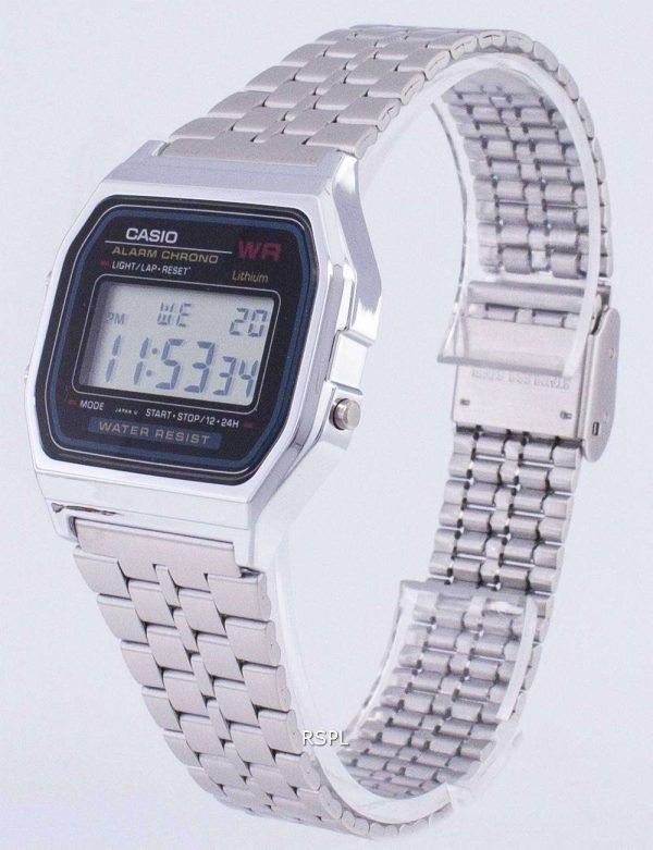 Reloj Casio Digital alarma Chrono acero inoxidable A159WA N1DF A159WA N1 de los hombres