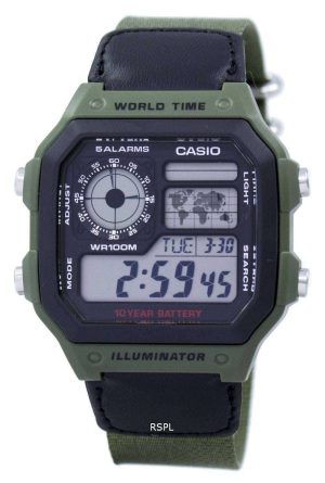 Reloj Casio World Time Alarm Digital AE-1200WHB-3BV AE1200WHB-3BV para hombre