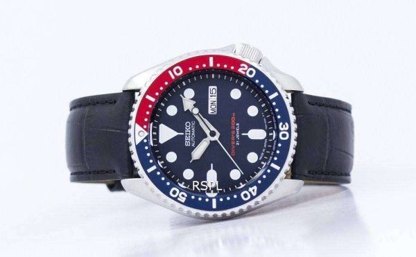 Reloj para hombre Seiko Automatic Diver's Ratio Black Leather SKX009J1-LS6 200M