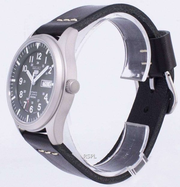 Seiko 5 Sports SNZG09J1-LS14 Reloj de hombre con correa de piel negra hecha en Japón de Japón