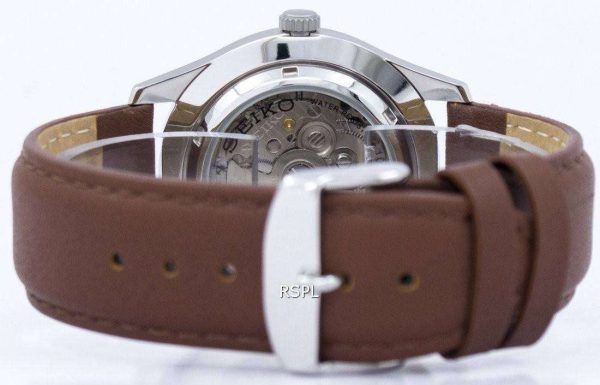 Reloj para hombre Seiko 5 Sports Automatic Japan Made Ratio de cuero marrón SNZG15J1-LS12