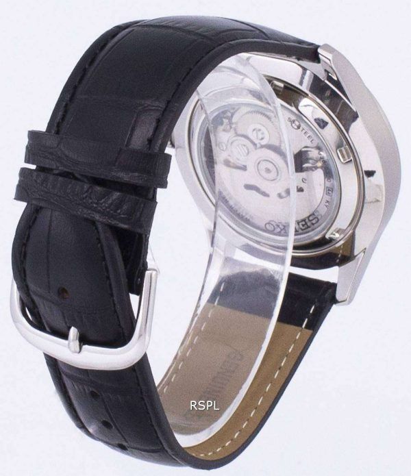 Reloj para hombre Seiko 5 Sports Ratio automático de cuero negro SNZG15K1-LS6