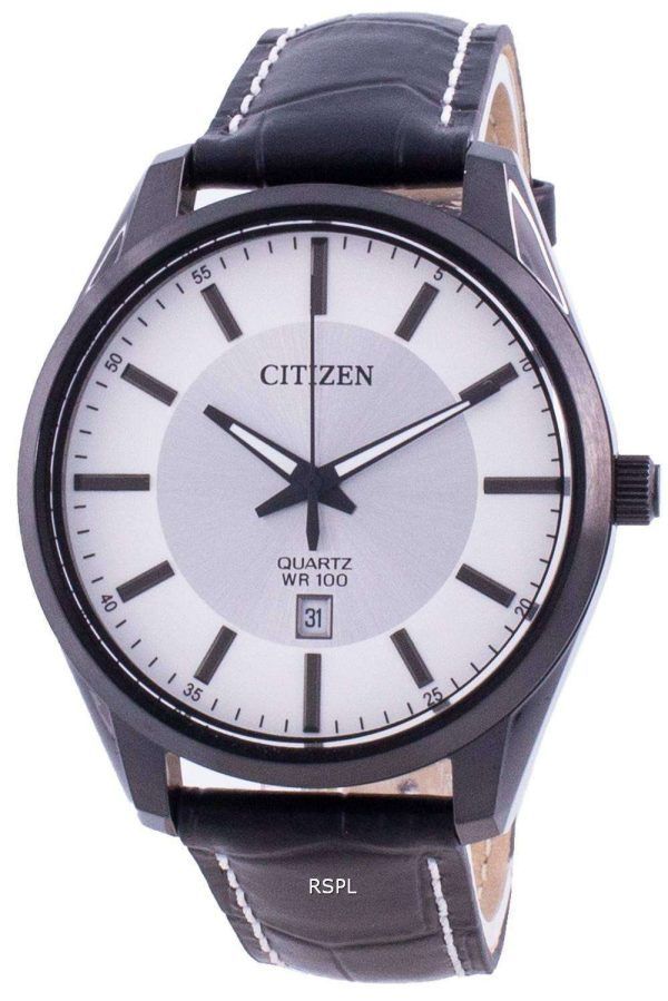 Citizen Silver Dial Leather Strap Quartz BI1035-09A 100M Men's Watch
