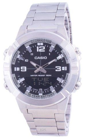 Reloj Casio Analog Digital World Time Acero inoxidable AMW-870D-1A AMW870D-1 para hombre