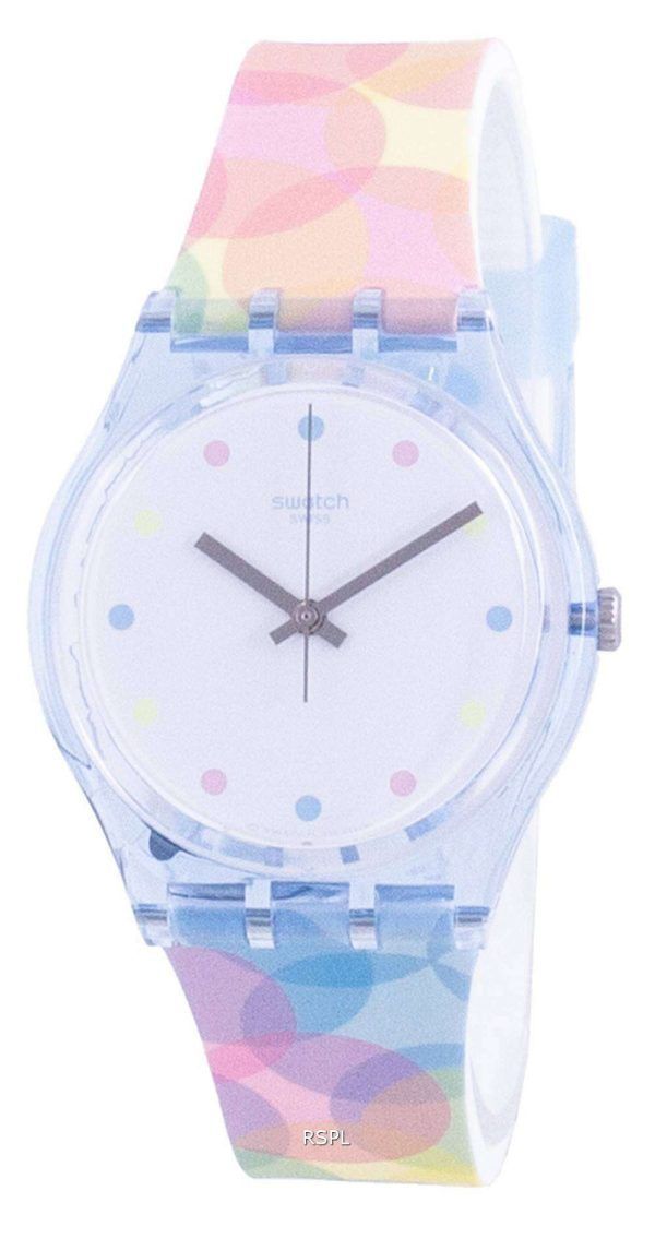 Swatch Bordujas Reloj de mujer con correa de silicona y esfera blanca GS159