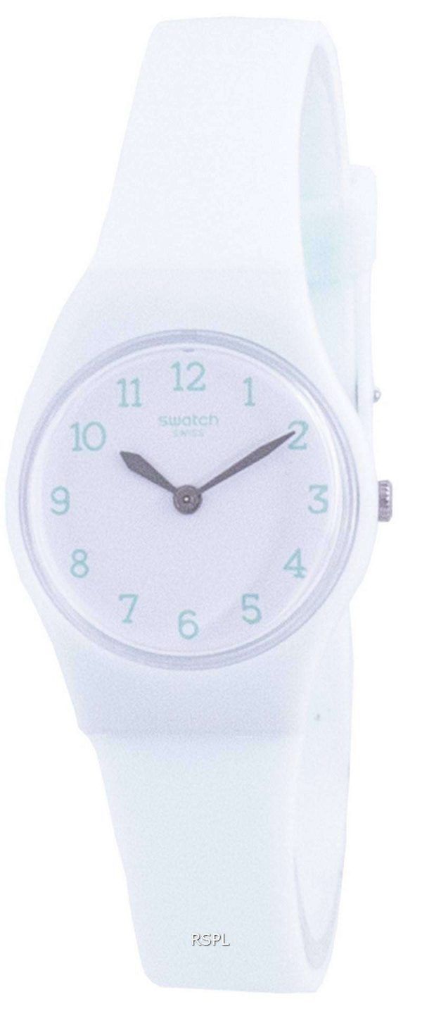Swatch Greenbelle Reloj para mujer con correa de silicona y esfera blanca LG129