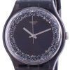 Swatch Darksparkles Reloj para hombre con correa de silicona y esfera negra de cuarzo SUOB156