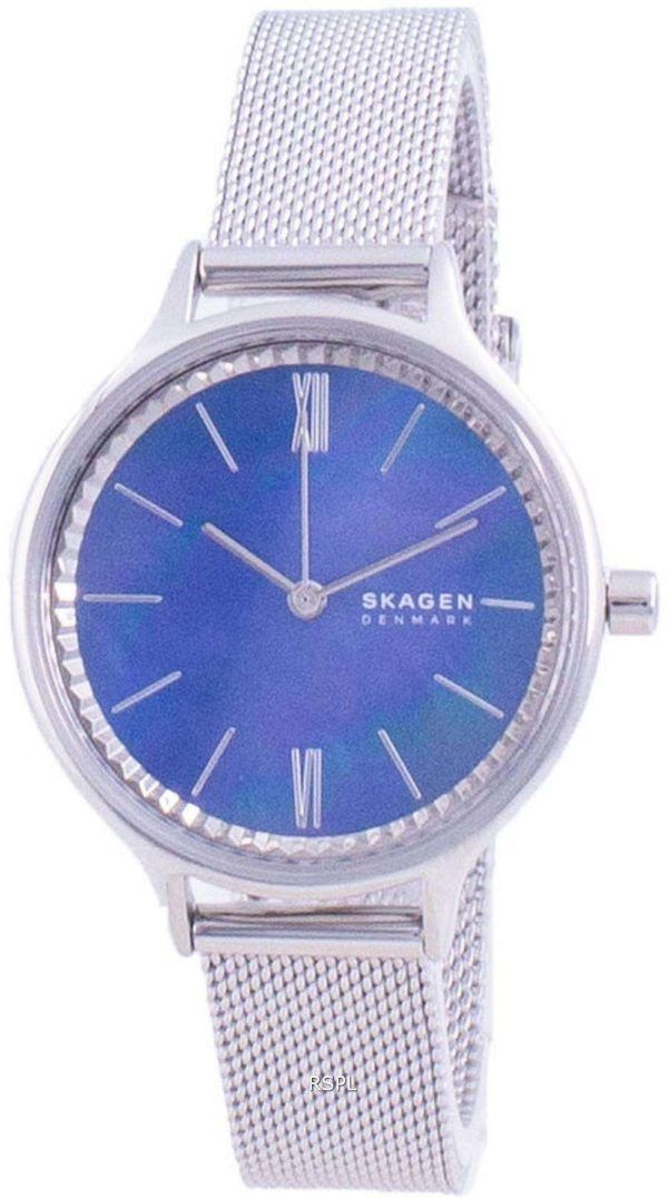 Skagen Anita azul nácar dial cuarzo SKW2862 reloj para mujer
