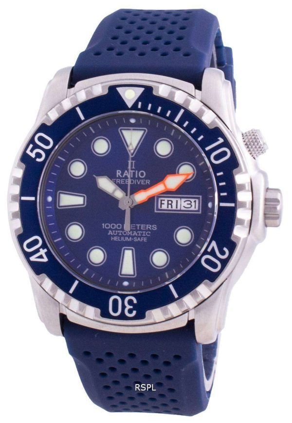 Ratio Free Diver Helium-Safe 1000M Sapphire Automatic 1068HA90-34VA-BLU Reloj para hombre