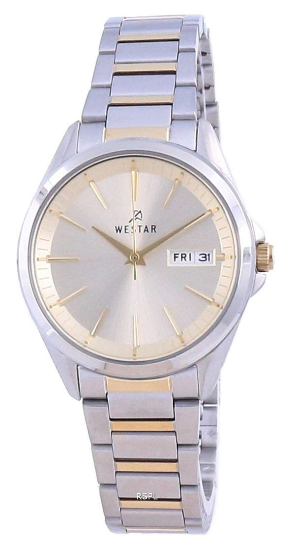 Westar Champagne Dial Two Tone Stainless Steel Quartz 40212 CBN 102 Reloj para mujer