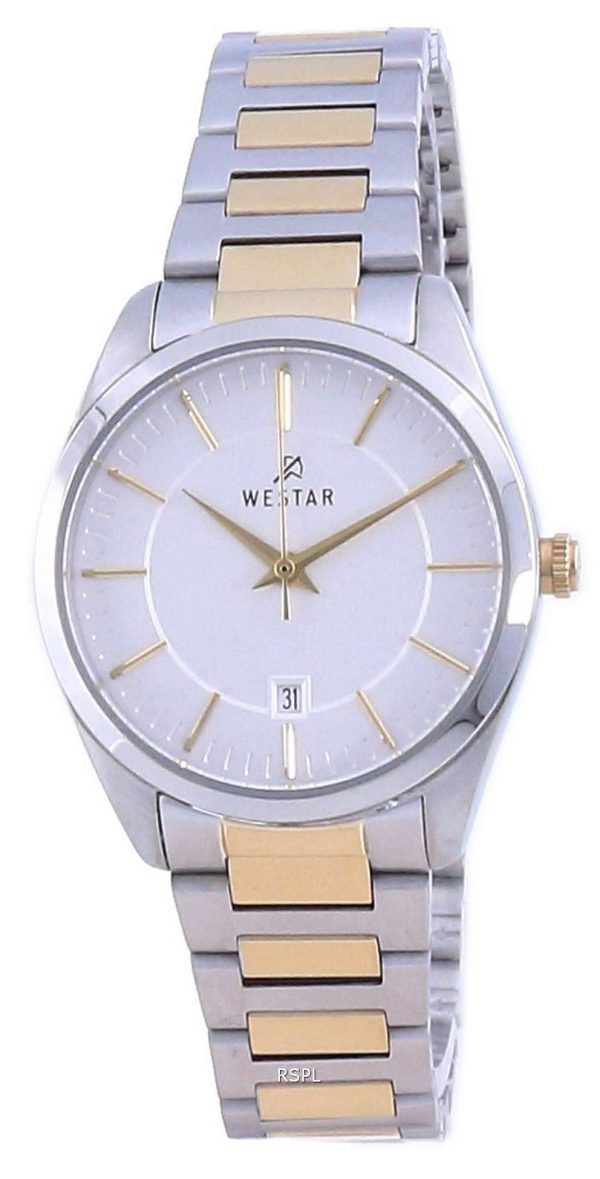 Westar Silver Dial Two Tone Stainless Steel Quartz 40213 CBN 107 Reloj para mujer