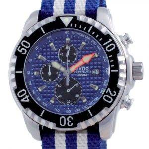 Ratio Free Diver Cronógrafo Nylon Quartz Diver&#39,s 48HA90-17-CHR-BLU-var-NATO2 200M Reloj para hombre