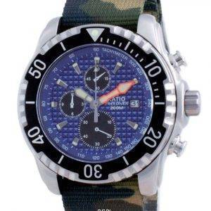 Ratio Free Diver Cronógrafo Nylon Quartz Diver&#39,s 48HA90-17-CHR-BLU-var-NATO5 200M Reloj para hombre