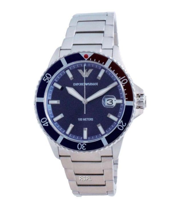 Reloj Emporio Armani con esfera azul de acero inoxidable y cuarzo AR11339 100M para hombre