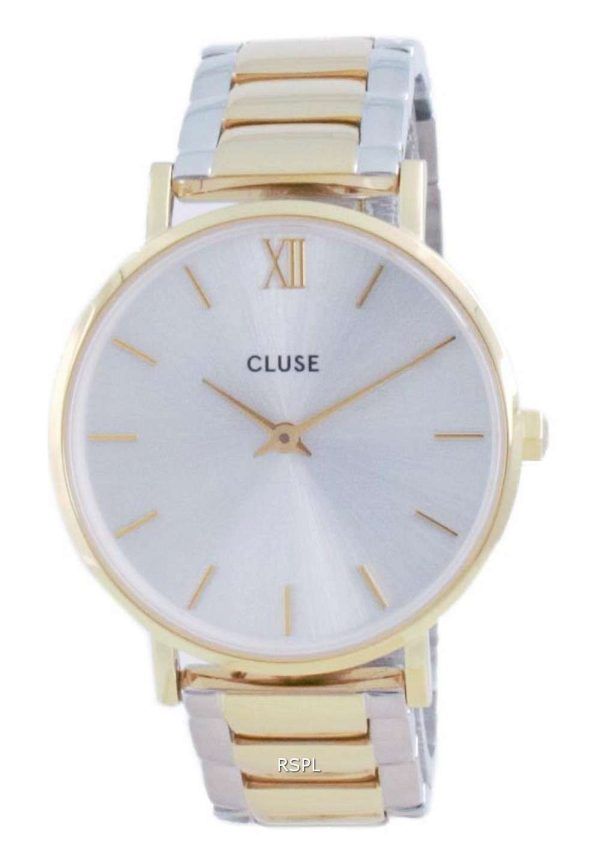 Cluse Minuit 3-Link Silver Dial Two Tone Stainless Steel Quartz CW0101203028 Reloj para mujer