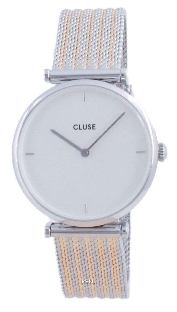 Reloj Cluse Triomphe de acero inoxidable con esfera blanca y cuarzo CW0101208003 para mujer