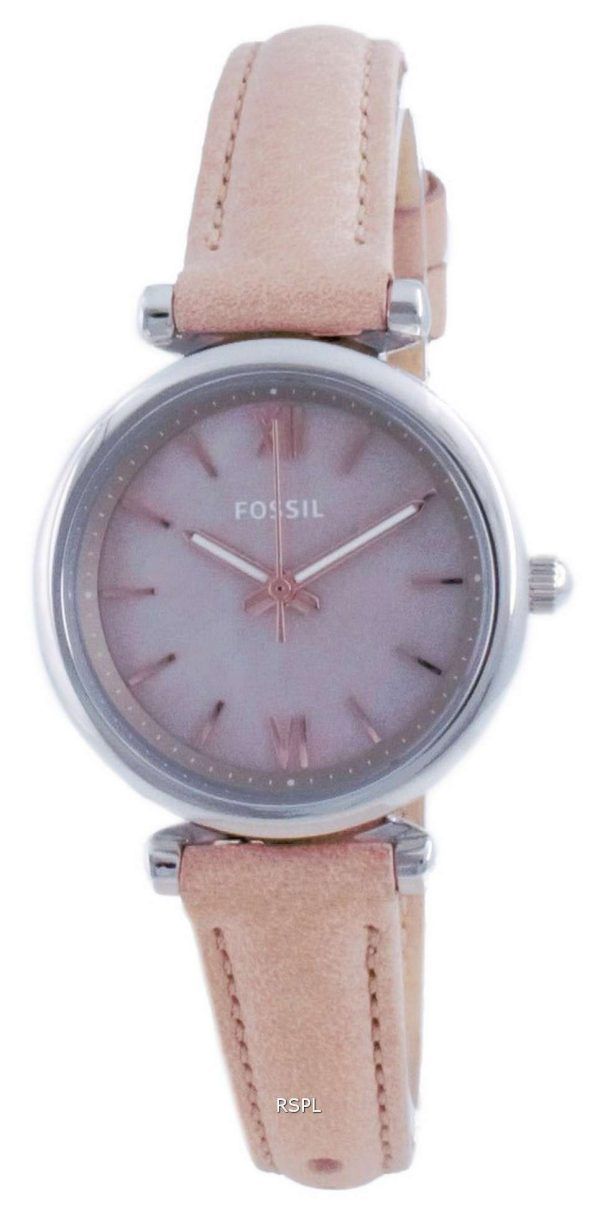 Fossil Carlie Mini Mother Of Pearl Dial Leather Quartz ES4530 Reloj para mujer