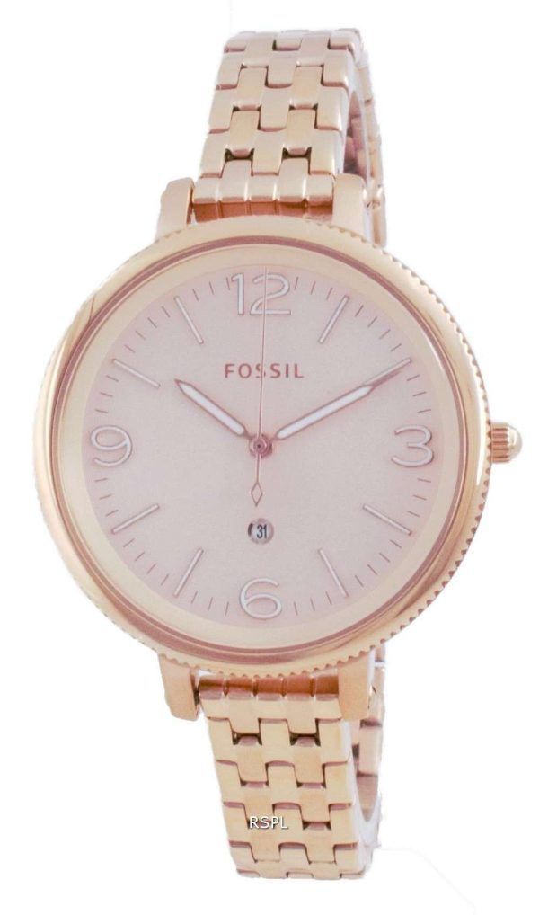 Reloj Fossil Monroe de acero inoxidable de oro rosa de cuarzo ES4946 para mujer