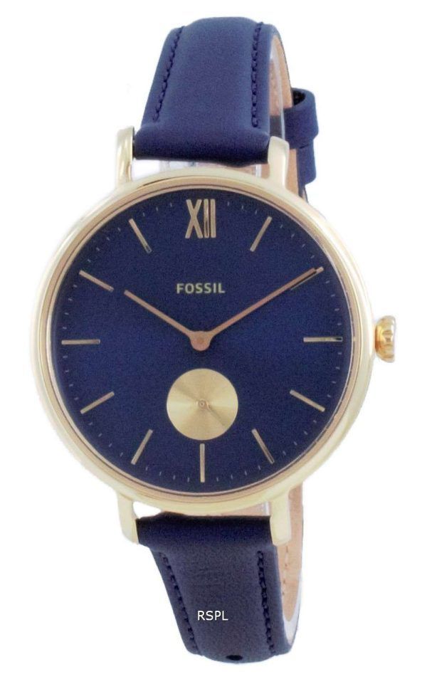 Fossil Kalya Blue Dial Leather Quartz ES5042 Reloj para mujer