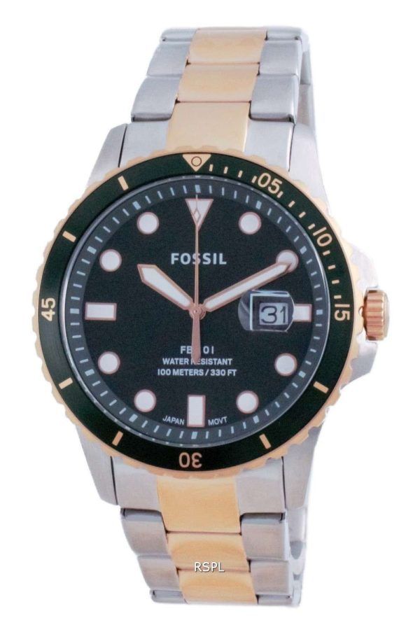 Fossil FB-01 Reloj de cuarzo de acero inoxidable con esfera verde FS5743 100M para hombre