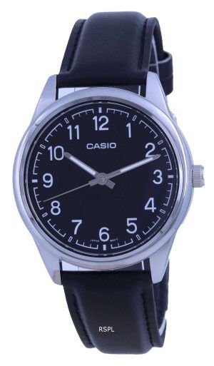 Reloj Casio de cuarzo analógico de acero inoxidable con esfera negra MTP-V005L-1B4 MTPV005L-1 para hombre