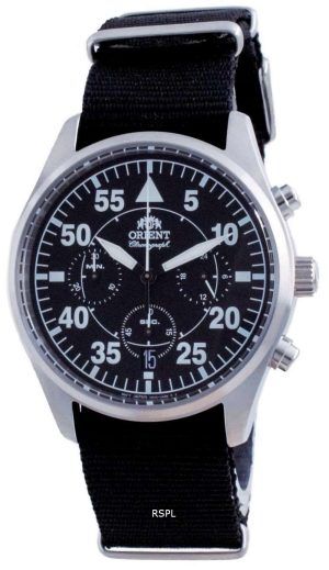 Orient Sports Flight Style cronógrafo esfera negra cuarzo RA-KV0502B10B reloj para hombre