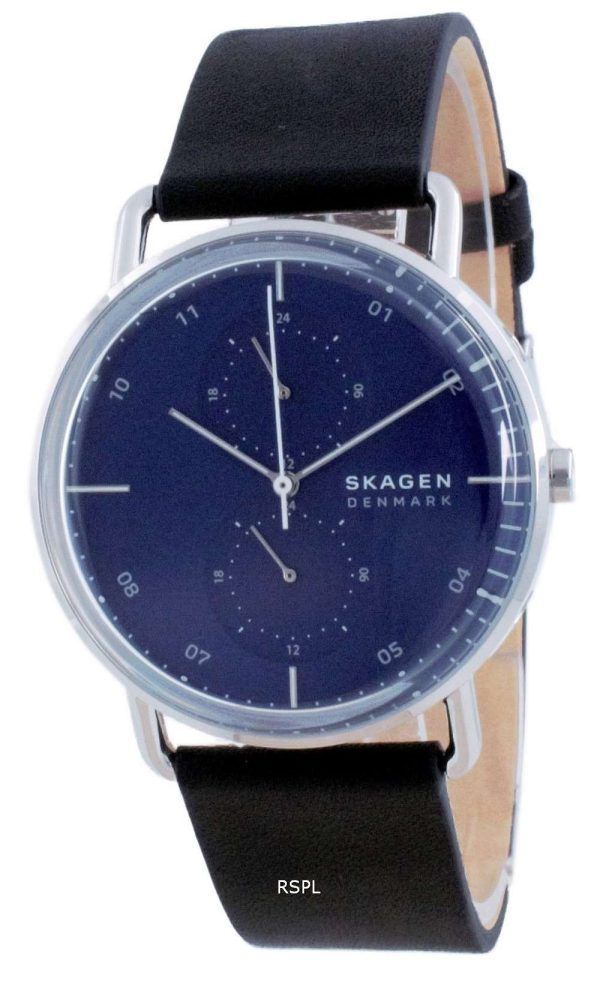 Reloj para hombre Skagen Horizont con esfera azul de cuero y cuarzo SKW6702