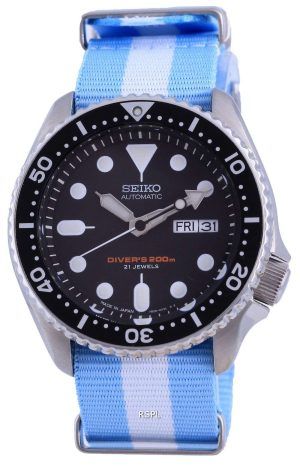 Reloj para hombre Seiko Automatic Diver&#39,s Japan Made Polyester SKX007J1-var-NATO24 200M