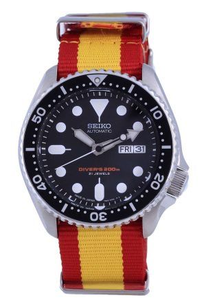 Reloj para hombre Seiko Automatic Diver&#39,s Japan Made Polyester SKX007J1-var-NATO29 200M