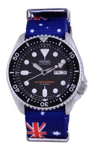 Reloj para hombre Seiko Automatic Diver&#39,s Japan Made Polyester SKX007J1-var-NATO30 200M