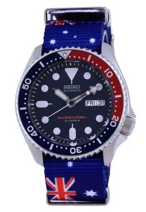 Seiko Automatic Diver&#39,s Polyester Japan Made SKX009J1-var-NATO30 200M Reloj para hombre