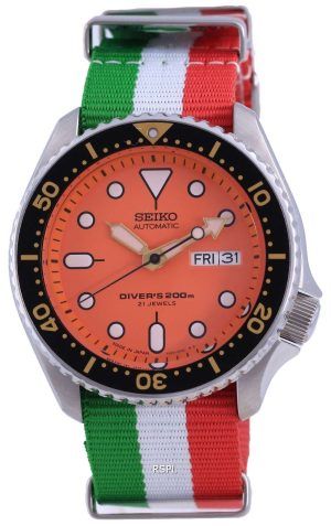 Reloj para hombre Seiko Automatic Diver&#39,s Japan Made Polyester SKX011J1-var-NATO23 200M