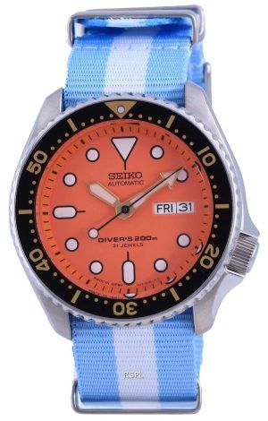 Reloj para hombre Seiko Automatic Diver&#39,s Japan Made Polyester SKX011J1-var-NATO24 200M