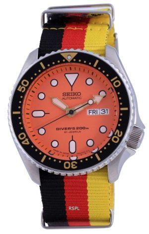 Reloj para hombre Seiko Automatic Diver&#39,s Japan Made Polyester SKX011J1-var-NATO26 200M